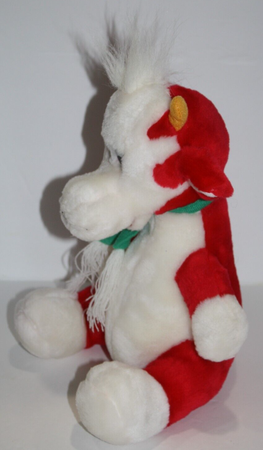 Sugarloaf Cow Bull Red White Plush 11" Soft Toy Stuffed Animal Green Scarf 1996 Item image 7