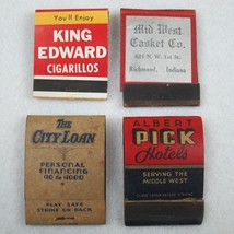 3 Vintage Matchbooks King Edward Cigarillos Midwest Casket City Loan Albert Pick - £15.81 GBP