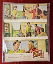 1948 Schlitz Beer Vintage Ad Men Drinking Beer After Golf In Plastic Sleeve EUC - £13.22 GBP
