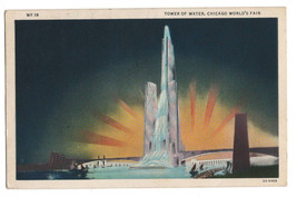 US 1933 A century of Progress VF Post Card  &quot; Tower of Water. Chicago Wo... - £1.74 GBP