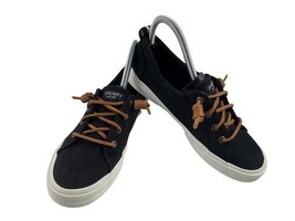 Sperry Women 6.5M crest Vibe Shoes Black Canvas Slip on Comfort Casual S... - $19.62