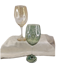 Vtg. Wine Glasses Italian Etched Swirl Cristalleri A Fratelli Fumo - $35.21
