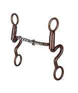 TABELO 6&quot; Short S-Shank Twisted Wire Snaffle Bit with Antique Brown Cheeks - £61.29 GBP