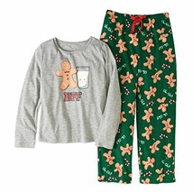 Girl&#39;s BFF Milk and Gingerbread Man Cookie Holiday Pajama Set, Size 6/6X - $14.84
