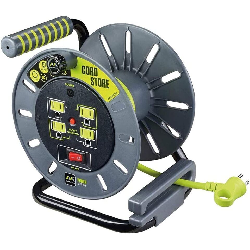 Masterplug Power At Work Four Powered Outlets, Open Cord Reel with Winding - $43.62