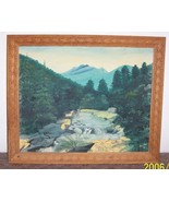 Landscape Original Oil Painting On Canvas 15&quot; x 19&quot; mountain forest stre... - $1,419.00 MXN