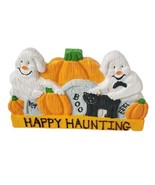 Vintage 90s Halloween Ghost Black Cat Sign Decor Happy Haunting Pumpkins... - $22.54 CAD