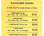 Anglea&#39;s Chicken &amp; Jo-Jo Potatoes Menu 1960&#39;s Portland Ave Tacoma Washin... - £13.93 GBP
