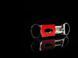 Brizard and Co Racing Red Leather V Cigar Cutter and carrying case New image 9