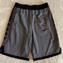 Nike Boys Dark Gray Black Basketball Shorts Pockets 14 - $12.25