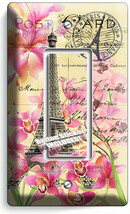 RETRO EIFFEL TOWER FLOWERS PARIS LOVE POST CARD 1 GFCI LIGHT SWITCH PLAT... - $211.92 MXN