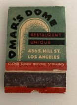 Vintage Lion Matchbook Omar’s Dome Restaurant Los Angeles CA Advertising... - $19.01