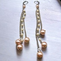 Artisan Simulated Pearls Shoulders Dusters Earrings Different Ending Des... - £13.24 GBP