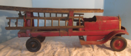 Vintage Pressed Steel Turner Toy Truck Round Bumper-ladders Red - $315.00