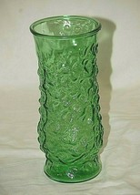 E.O. Brody Floral Vase Texture Emerald Green Glass Cleveland O USA Vintage MCM - £19.35 GBP