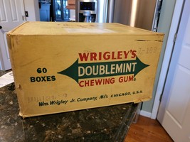 1959 Vtg Wrigleys Spearmint DoubleMint Chewing Gum Shipping Box General Store 60 - £107.54 GBP