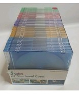 50 HP Multicolor Slimline Jewel Cases - New &amp; Factory Sealed - Slim For ... - $33.89 CAD