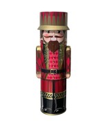 Nutcracker Tin Red Gold 12&quot; The Silver Crane Co.  Empty Decorative Decor... - $19.20 CAD