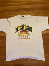 Michigan Wolverines 1990 Vtg Rose Bowl Shirt Pasadena Size XL White Rare Vintage - £31.21 GBP