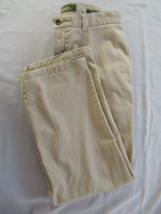 Eddie Bauer pants flat front relaxed fit wrinkle resistant 35x32 khaki s... - £12.99 GBP