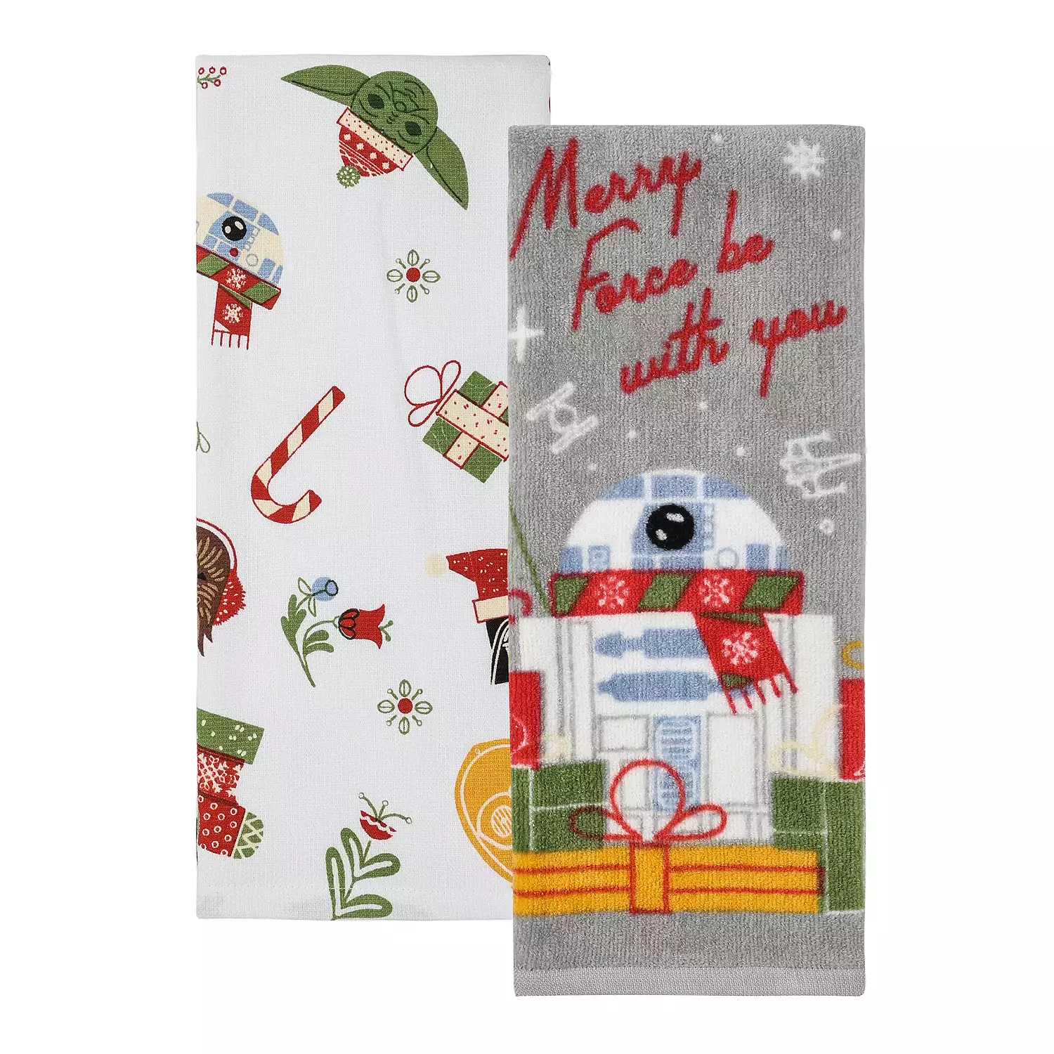 NEW Star Wars Merry Force Be With You Christmas Kitchen Towels 15x26&quot; Set of 2 - £7.84 GBP