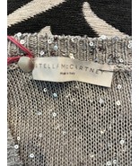 STELLA MCCARTNEY Silver Sequin Accent Long Sleeve V Neck Sweater Sz 44 $... - £281.50 GBP