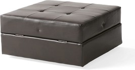 Burlington Leather Storage Ottoman, Brown, By Christopher Knight Home - £199.77 GBP