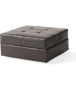 Burlington Leather Storage Ottoman, Brown, By Christopher Knight Home - £224.83 GBP