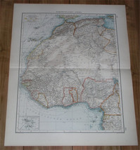 1905 Original Antique Map Of Western Africa / Sahara Morocco Senegal Nigeria - £20.47 GBP