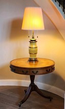 Mid Century STIFFEL Yellow Enamel / Brass DBL Socket Table Lamp 35.5&quot; VI... - $289.98