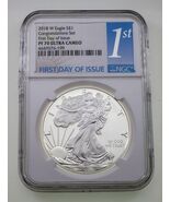2018-W S$1 Silver American Eagle Congratulations Graded by NGC PF70 UCam... - $340.12