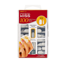 KISS 100 FULL COVER NAILS SHORT SQUARE 100PS13 NAILS HOLDS POLISH &amp; NAIL... - $6.99