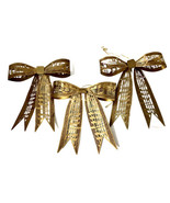 Vintage Filigree Brass Tone Metal Music Notes Bow Ornaments Set Of Three... - £14.42 GBP