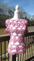 Pink Top/Crochet//Fall/Spring/Summer/Blouse - $38.61