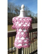 Pink Top/Crochet//Fall/Spring/Summer/Blouse - £30.41 GBP