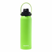 Aquatix Double Wall Insulated 32 Ounce Lime Bottle with Removable Strap ... - $26.68