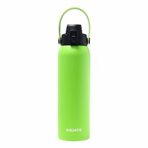 Aquatix Double Wall Insulated 32 Ounce Lime Bottle with Removable Strap ... - £21.01 GBP