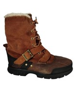 Polo Ralph Lauren Tavin Rollover Brown Leather Lamb Trim Boots Men&#39;s Siz... - $187.94 CAD