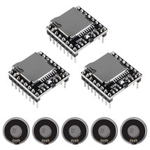 3Pcs Mini Mp3 Player Audio Module With 5Pcs Metal Shell Round Internal Magnet Sp - £18.73 GBP