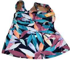 Kona Sol Multi-Color Plant Pattern Bathing Suit Top W/ Tags Size M(8-10) - £10.88 GBP