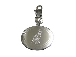 Silver Toned Oval Etched Quail Bird Pendant Zipper Pull Charm - £27.96 GBP