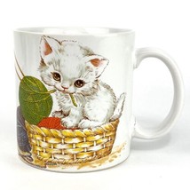 Otagiri Japan Mug Cat Kitten Kitty Knitting Needles Balls of Yarn Gibson... - $21.92