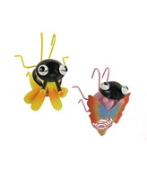 Scratch &amp; Dent Set of 3 Metal Bug Flower Pot Hanger Decor Figurines - £28.12 GBP