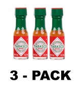 Tabasco Sauce Mini Bottle  Pack of 3 Original Hot Sauce 1/8 fl oz Red Pe... - $3.26