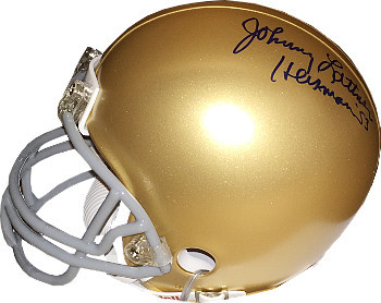 Primary image for Johnny Lattner signed Notre Dame Fighting Irish Mini Helmet Heisman '53- JSA Hol