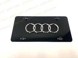3D 4 RING LOGO Emblem Badge Black Aluminum Metal Vanity Front License Pl... - £22.67 GBP