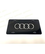 3D 4 RING LOGO Emblem Badge Black Aluminum Metal Vanity Front License Plate Tag - $28.83