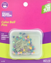 Dritz Sew 101 Color Ball Pins 80/Pkg Size 20 - £6.24 GBP