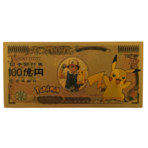 Pikachu 10B Gold Colored Metal Novelty Art Collectible Pokemon Bill - £10.21 GBP