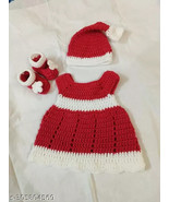 jawaharat  crochet baby Girl dress for christmas woollen dress christmas - $677.23 MXN
